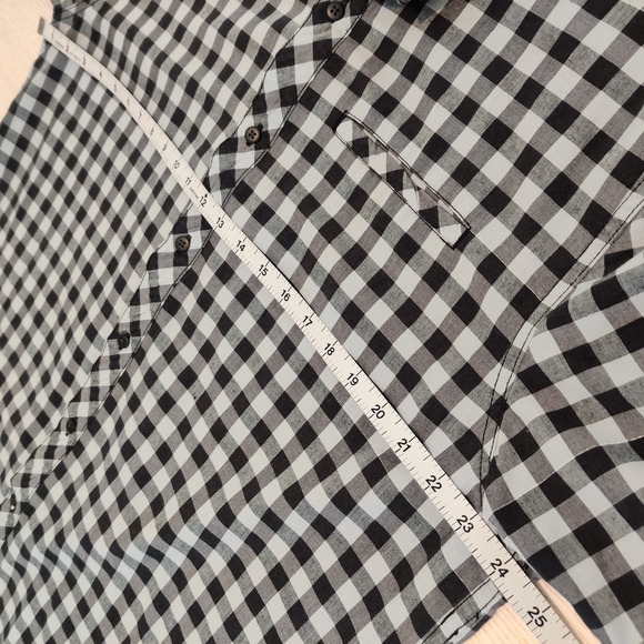 Smartwool Mens Merino Wool Blend Camp Shirt Size XL Short Sleeve Gray Blue Plaid - Picture 12 of 13